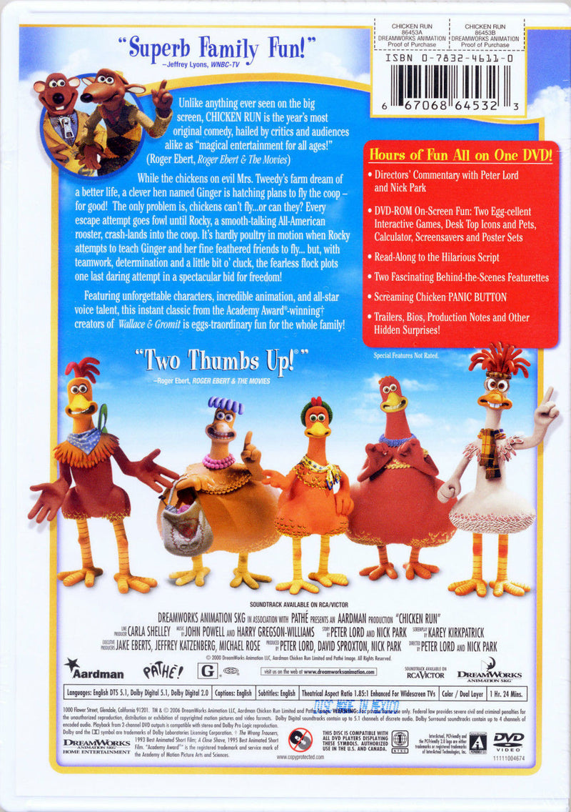 Chicken Run DVD (Free Shipping)