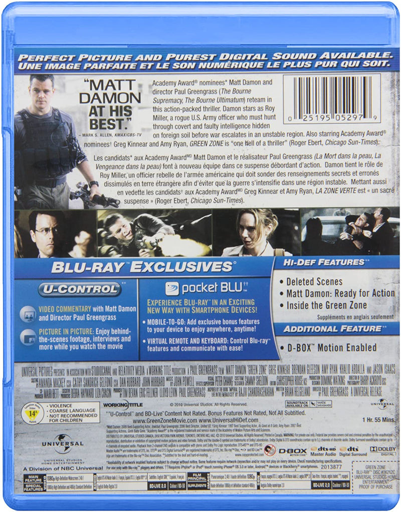 Green Zone Blu-ray (2-Disc) (Free Shipping)
