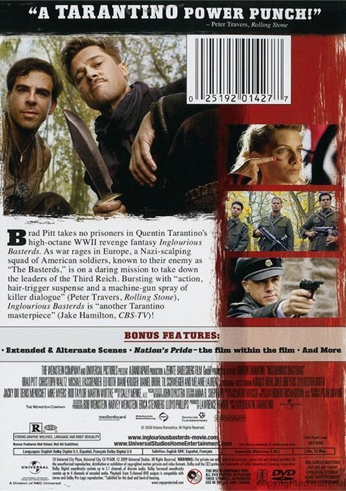 Inglourious Basterds DVD (Free Shipping)