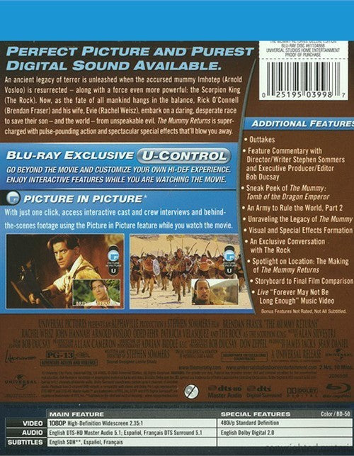 The Mummy Returns - Deluxe Edition Blu-Ray (Free Shipping)