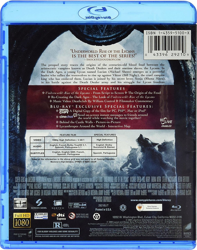 Underworld - Rise Of The Lycans Blu-Ray + Digital Copy (2-Disc Set) (Free Shipping)