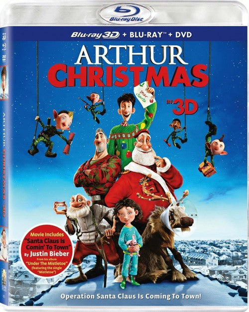 Arthur Christmas 3D + Blu-Ray + DVD (3-Disc Set) (Free Shipping)