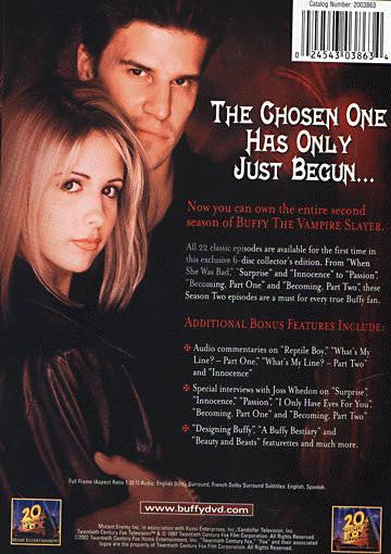 Buffy The Vampire Slayer - The Complete Second Season DVD (6-Disc Box Set) (Free  Shipping)