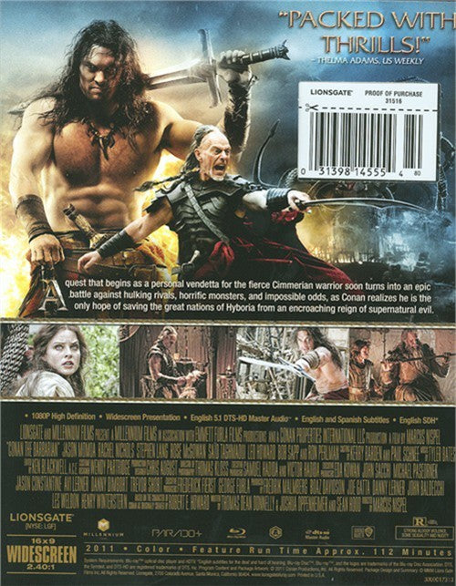 Conan The Barbarian Blu-ray (Free Shipping)