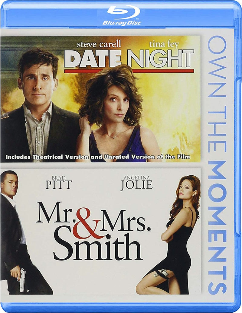 Date Night / Mr. & Mrs. Smith Double Feature Blu-Ray (Free Shipping)