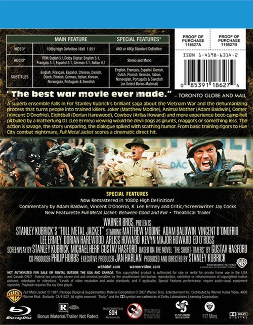 Full Metal Jacket: Deluxe Edition Blu-ray (Free Shipping)