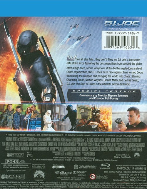 G.I. Joe: The Rise Of Cobra Blu-ray (Free Shipping)