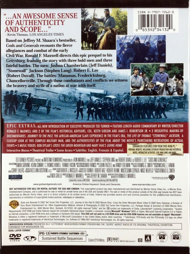 Gods And Generals DVD (Free Shipping)