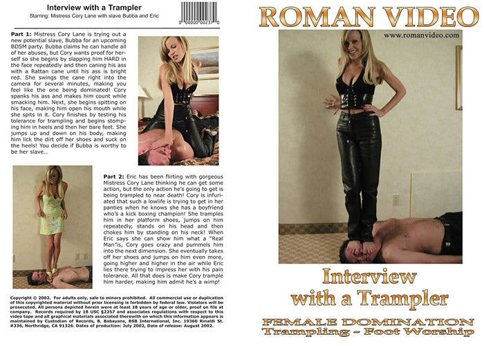 Interview With A Trampler - Roman Video Adult DVD (Free Shipping)