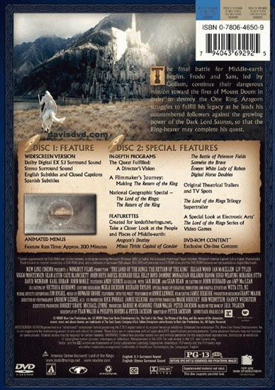 The Lord of the Rings: The Return of the King DVD (2-Disc Fullscreen) (Free Shipping)