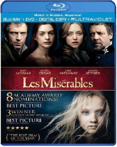 Les Miserables Blu-Ray + DVD + Digital Copy + Ultraviolet (2-Disc Set) (Free Shipping)