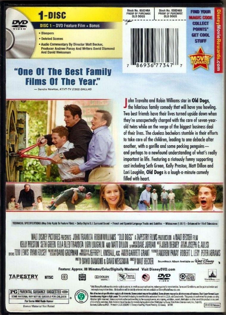 Old Dogs DVD (Free Shipping)