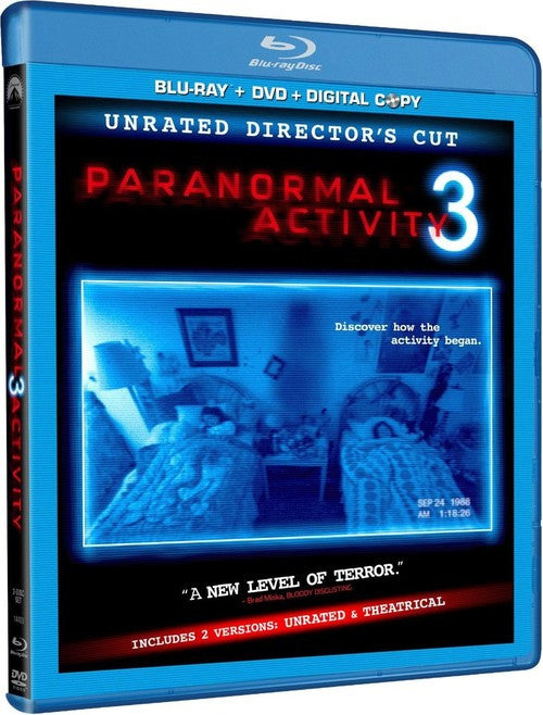 Paranormal Activity 3 Blu-Ray + DVD + Digital Copy (Unrated Director's Cut) (Free Shipping)