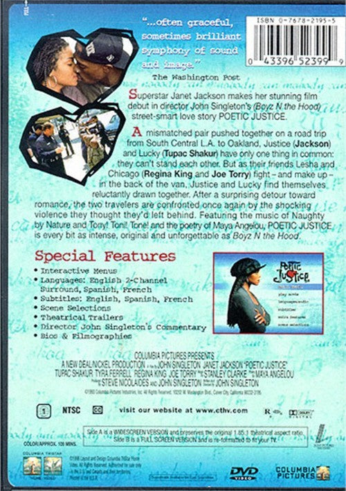 Poetic Justice DVD (Free Shipping)