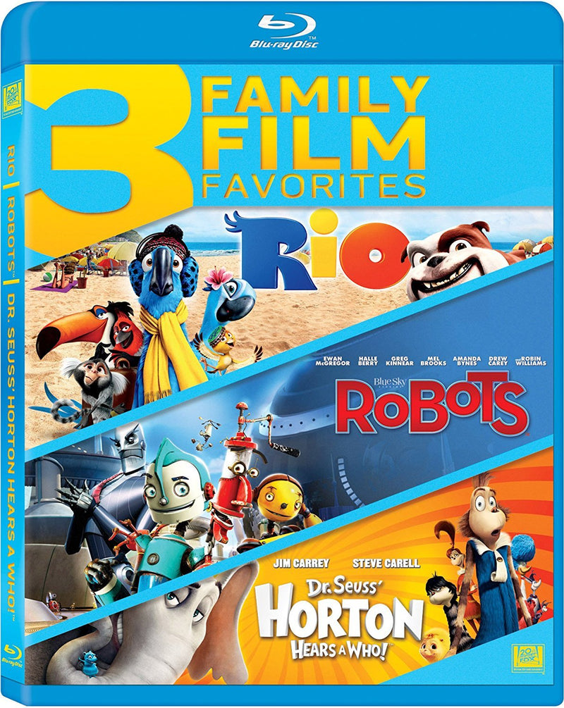 Rio / Robots / Horton Hears A Who - 3 Family Film Favorites Blu-Ray (Free Shipping)