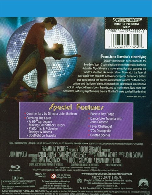 Saturday Night Fever Blu-Ray (Free Shipping)