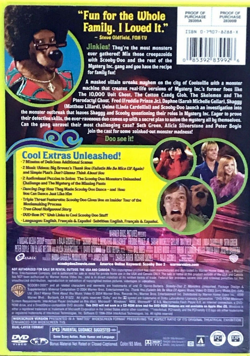 Scooby-Doo 2: Monsters Unleashed DVD (Widescreen) (Free Shipping)