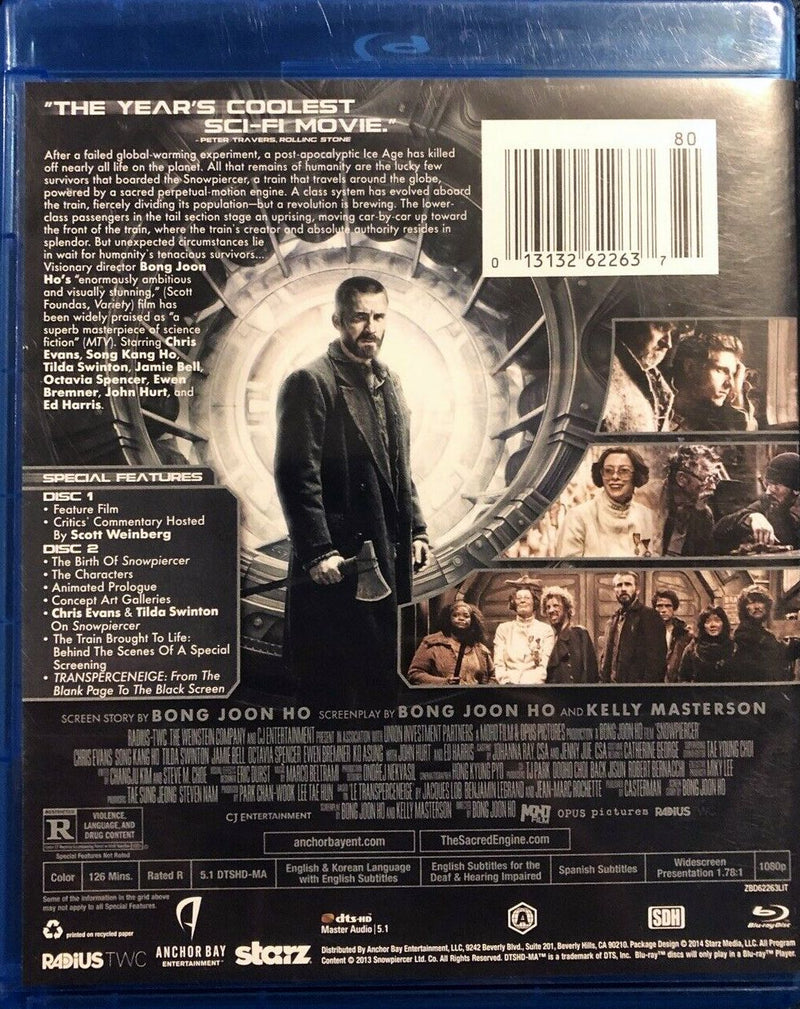 Snowpiercer Blu-ray (2-Disc Set) (Free  Shipping)
