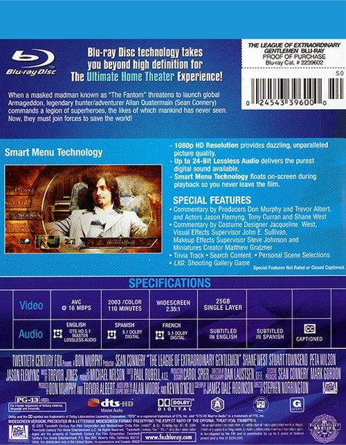 The League of Extraordinary Gentlemen Blu-ray (Free Shipping)