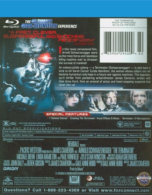 The Terminator Blu-Ray (Remastered Edition) (Free Shipping)