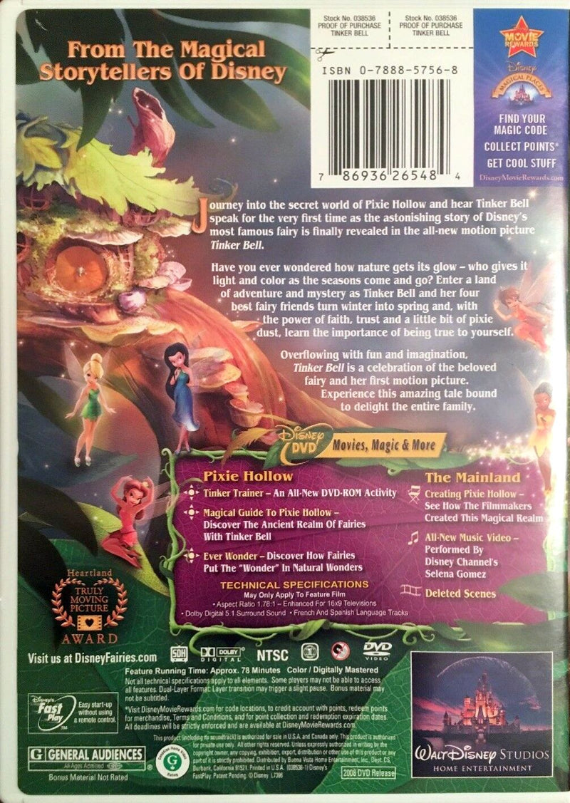 Tinker Bell DVD (Free Shipping)