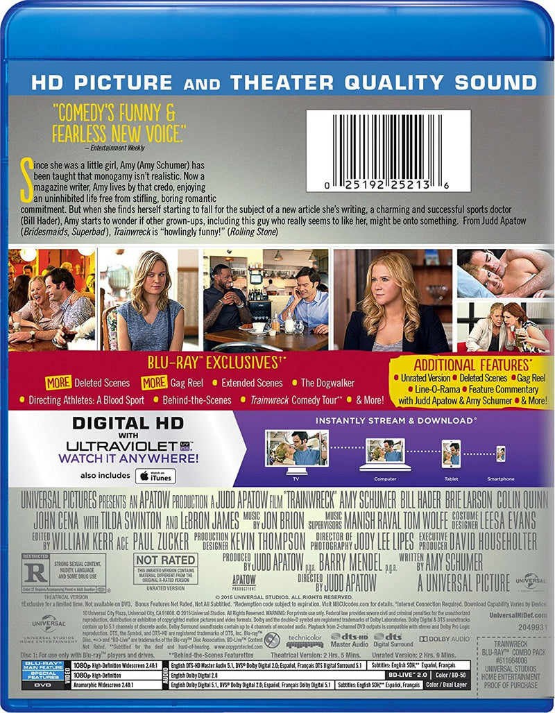 Trainwreck Blu-Ray + DVD + Digital HD (2-Disc Set) (Free Shipping)