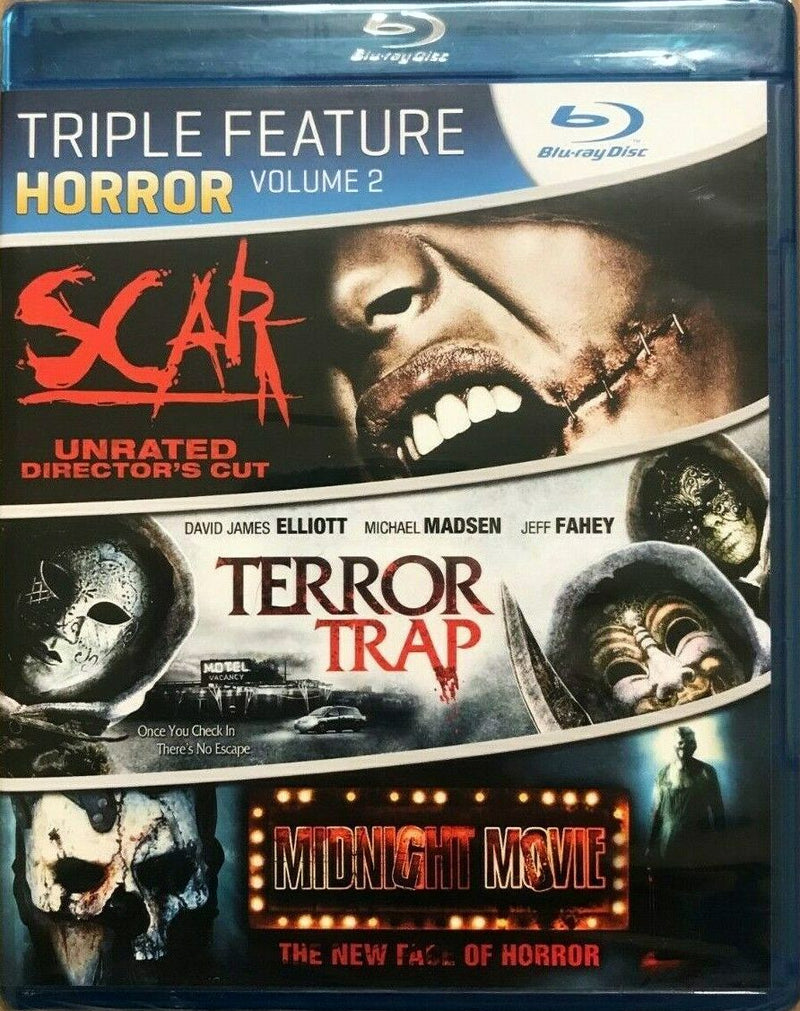 Triple Feature Horror Volume 2: Scar + Terror Trap + Midnight Movie Blu-ray (Free Shipping)