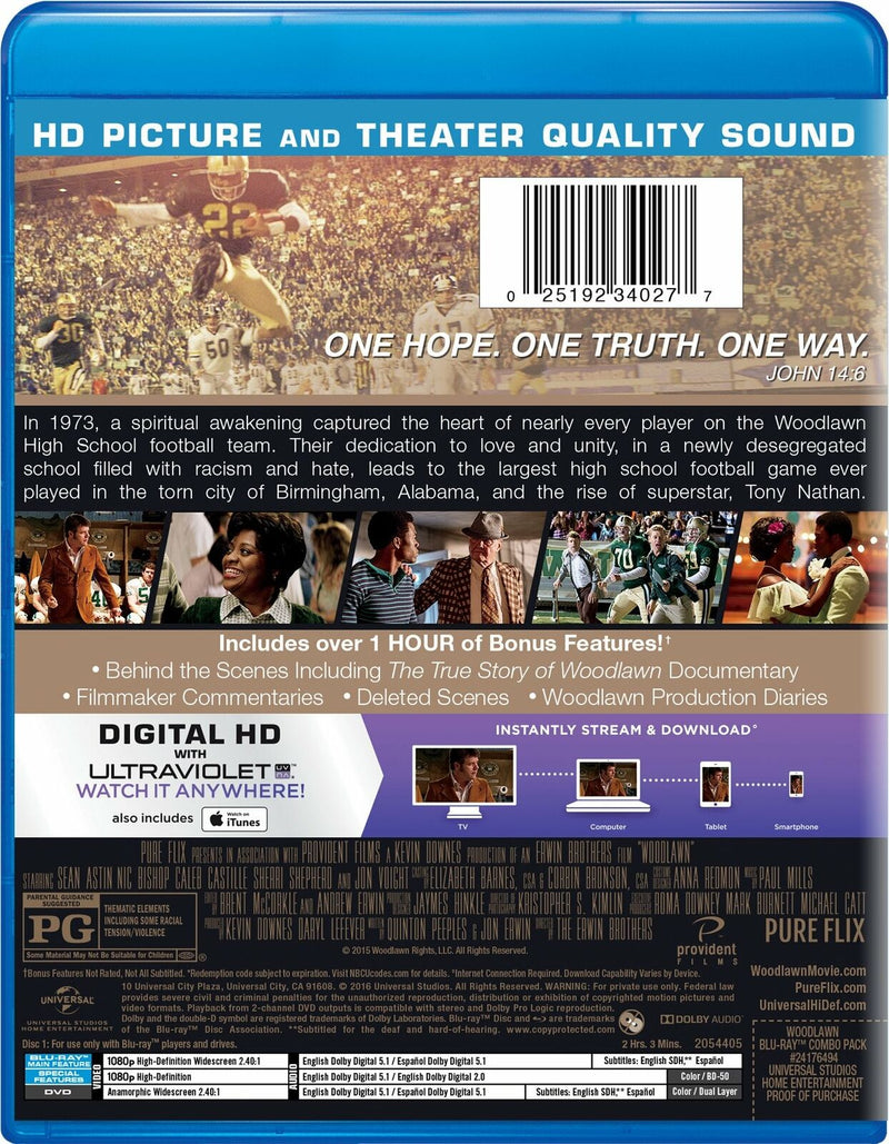 Woodlawn Blu-ray + DVD + Digital HD (Free Shipping)