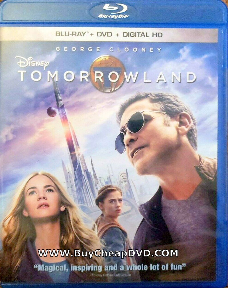 Tomorrowland Blu-ray +DVD + Digital Copy 2-Disc with Slip Cover (Free Shipping)