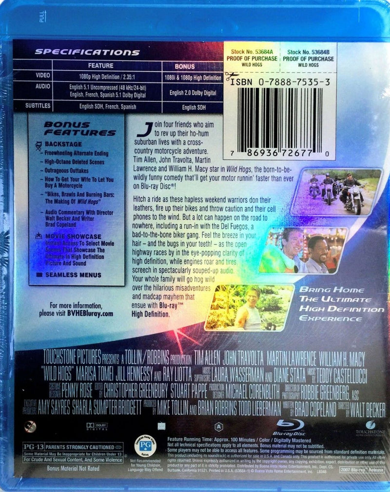 Wild Hogs Blu-Ray (Free Shipping)